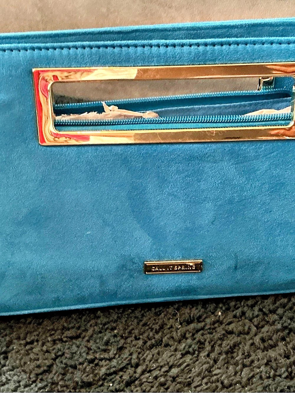 Call It Spring Blue Framed Clutch
